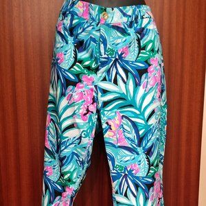 NWT Lilly Pulitzer green pattern ankle pants sz 14